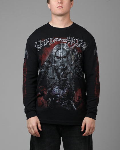 Loiter Marvel Knull Long Sleeve Waffle T-Shirt Black