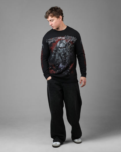 Loiter Marvel Knull Long Sleeve Waffle T-Shirt Black