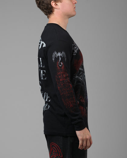 Loiter Marvel Knull Long Sleeve Waffle T-Shirt Black