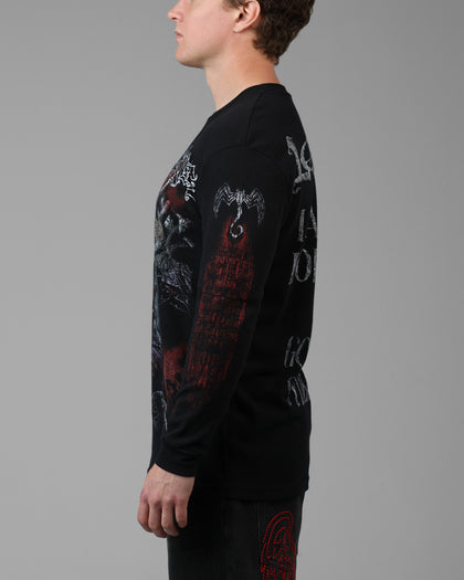 Loiter Marvel Knull Long Sleeve Waffle T-Shirt Black