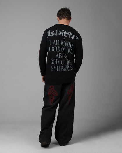 Loiter Marvel Knull Long Sleeve Waffle T-Shirt Black