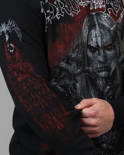 Loiter Marvel Knull Long Sleeve Waffle T-Shirt Black