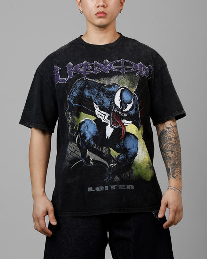 Marvel Venom Vintage T-Shirt Black Acidwash