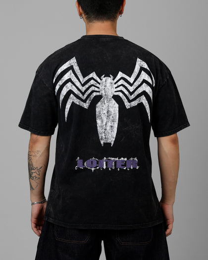 Marvel Venom Vintage T-Shirt Black Acidwash