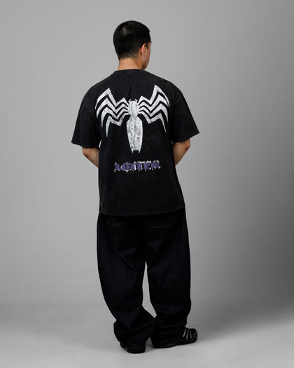 Marvel Venom Vintage T-Shirt Black Acidwash