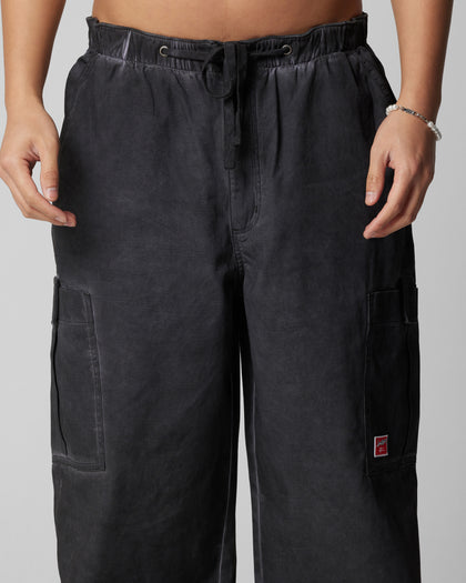 KRAVEN PARACHUTE PANTS - Washed Black