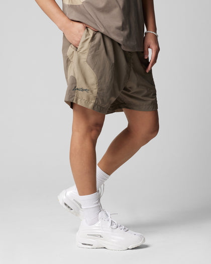 SUBCULTURE PANEL SHORTS - Brown