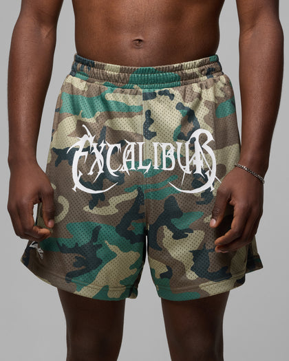 EXCALIBUR MESH SHORTS - Woodland Camo