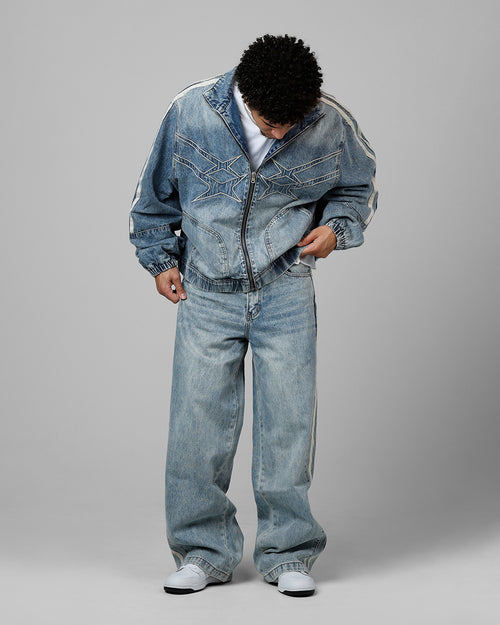 TRACK STAR DENIM JEANS - Blue Wash