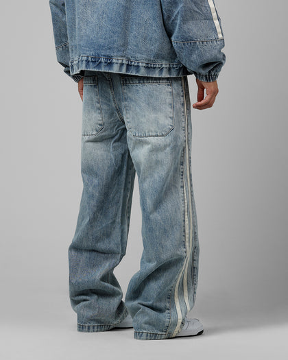 TRACK STAR DENIM JEANS - Blue Wash