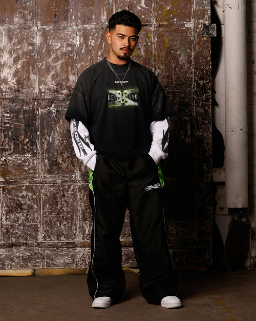 DX GENERATION TRACK PANTS - Black/Green