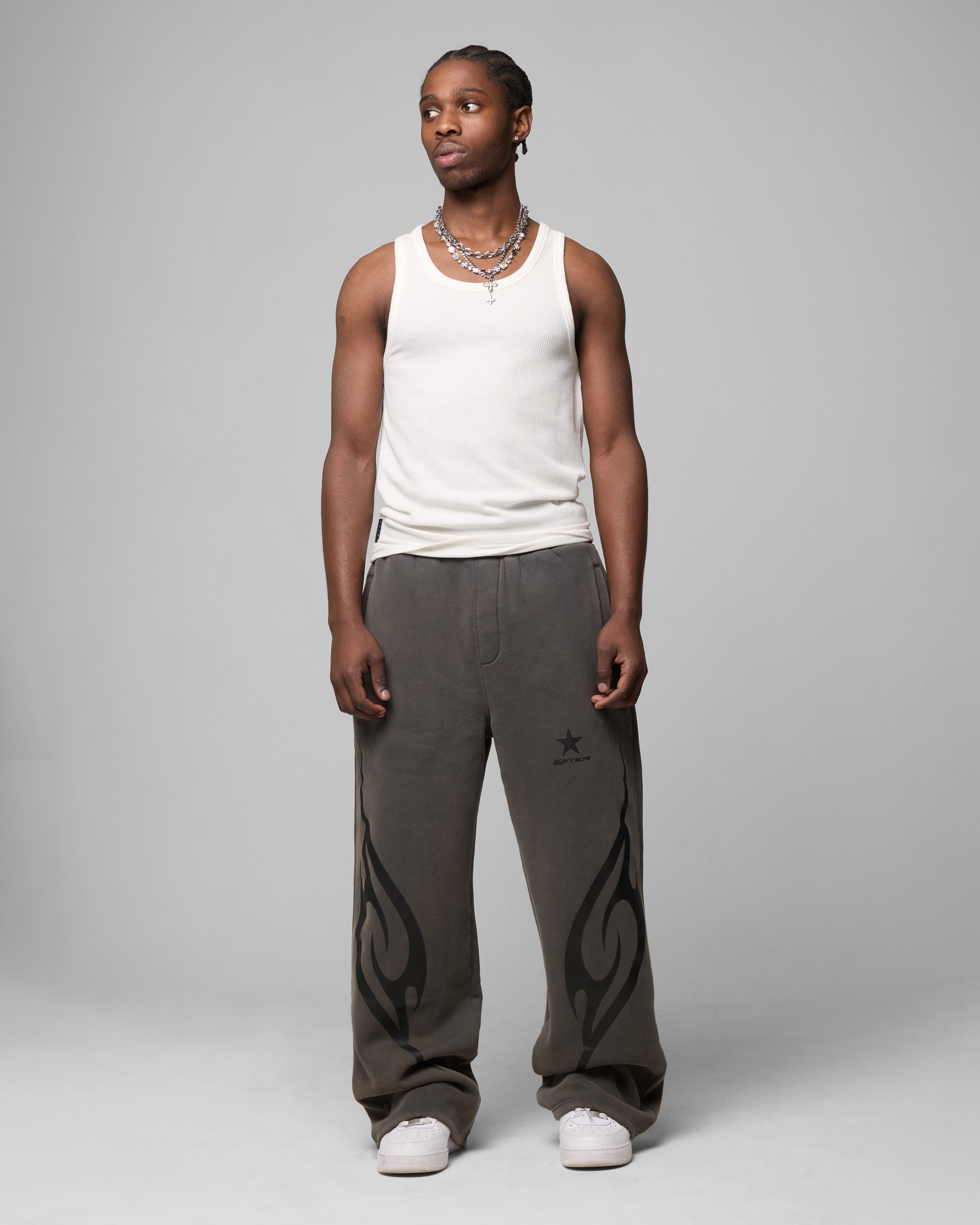 ◆ojos◆ Belt Wide Sweat Pants Charcoal 24FW-PT02-CC Cyber Sweat Pants Charcoal | Loiter