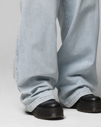 COLLATERAL BAGGY JEANS - Blue Pin Stripe