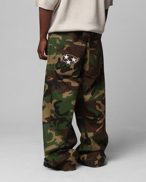 COLLATERAL BAGGY JEANS - Woodland Camo