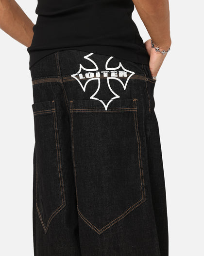 SKATE JEANS - Black