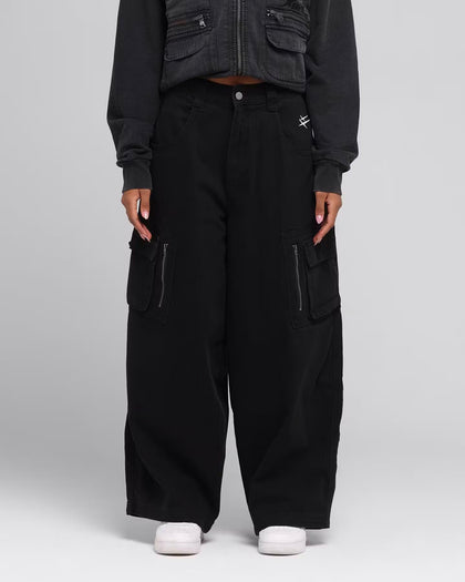 Combat Cargo Pants Washed Black