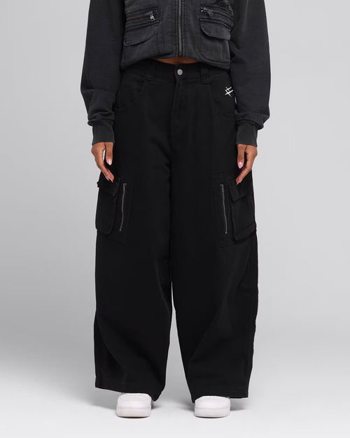 Combat Cargo Pants Washed Black