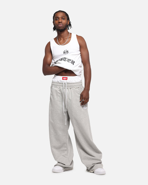 LAYERED TRACK PANTS - Grey