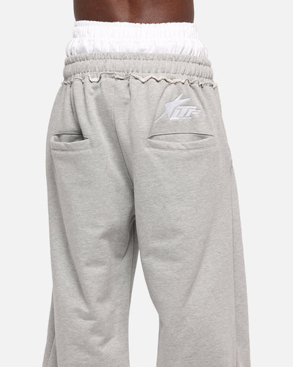 LAYERED TRACK PANTS - Grey