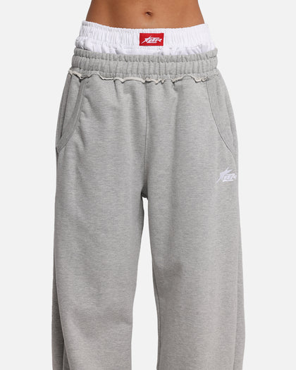 LAYERED TRACK PANTS - Grey