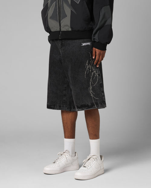 Goth Clique Jorts Black