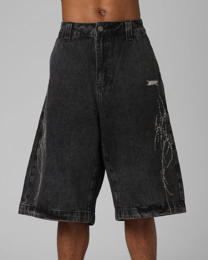Goth Clique Jorts Black