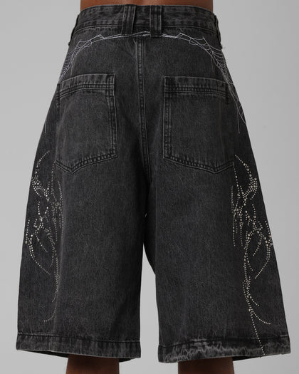 Goth Clique Jorts Black