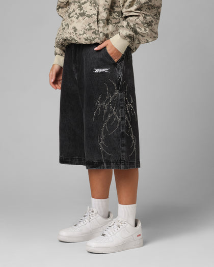 Goth Clique Jorts Black