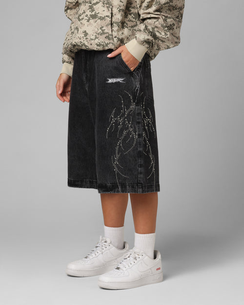 Goth Clique Jorts Black