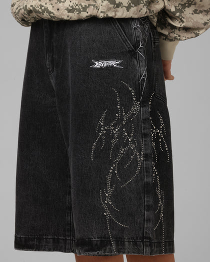 Goth Clique Jorts Black