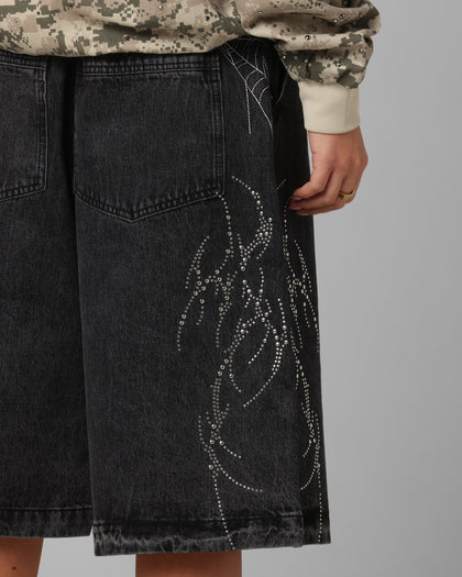 Goth Clique Jorts Black
