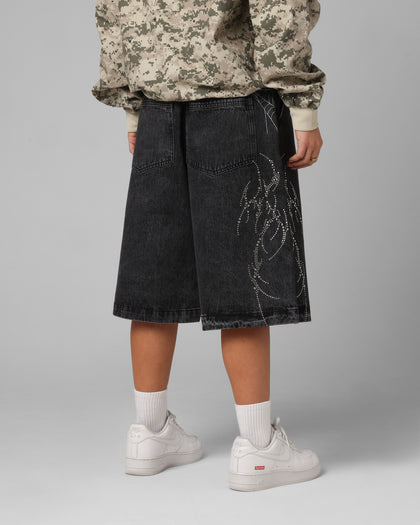 Goth Clique Jorts Black