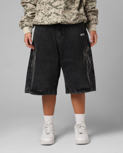 Goth Clique Jorts Black