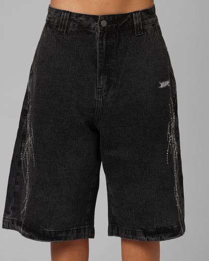 Goth Clique Jorts Black