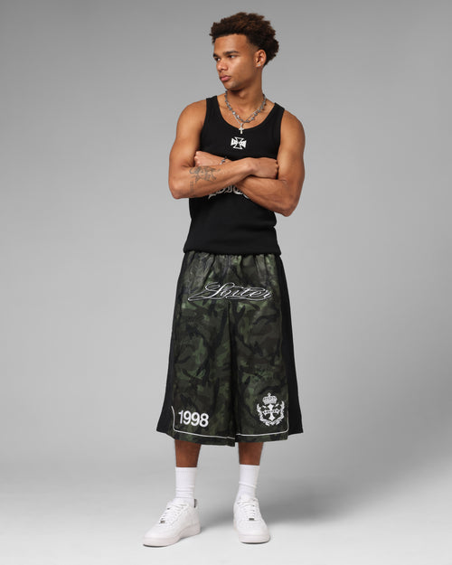 Fight Club 3 Quarter Shorts Woodland Camo