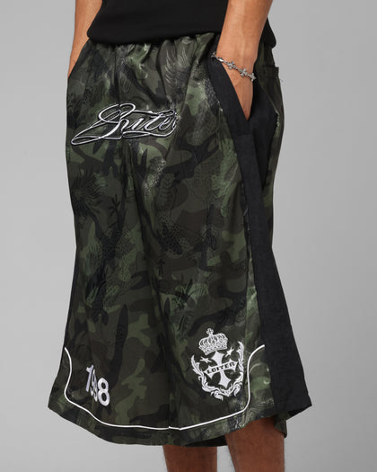 Fight Club 3 Quarter Shorts Woodland Camo