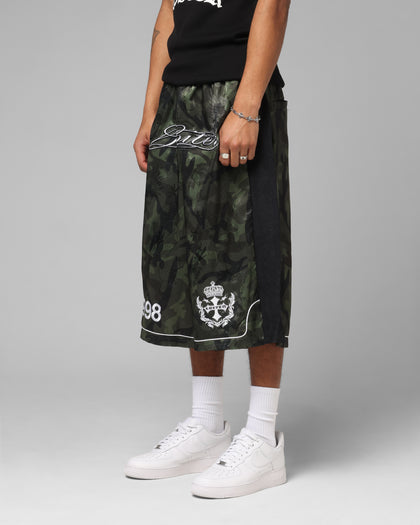 Fight Club 3 Quarter Shorts Woodland Camo