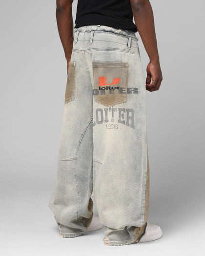 Loiter Layered Western Jeans Blue Wash