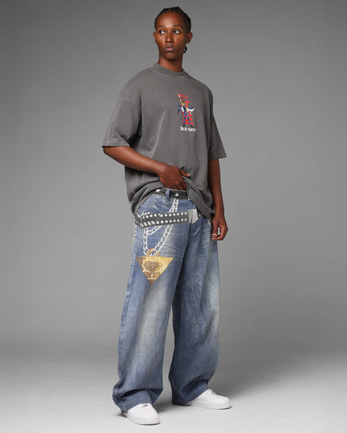 Loiter X Yu-Gi-Oh! Printed Yugi Denim Jeans Denim Blue