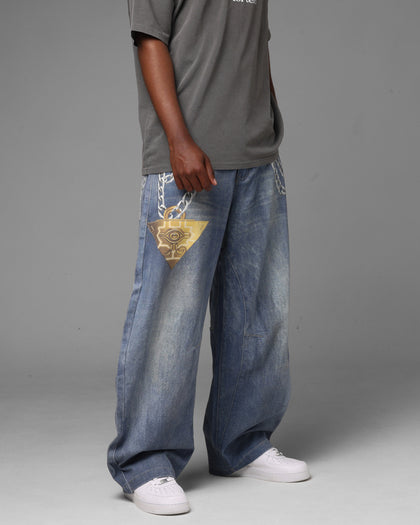 Loiter X Yu-Gi-Oh! Printed Yugi Denim Jeans Denim Blue