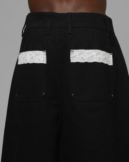Lace Jorts Black