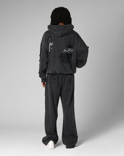 Loiter Destruction Hoodie Black
