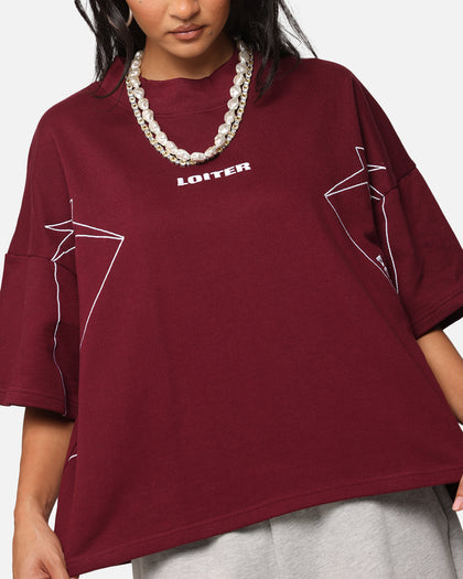 Loiter Dark Performance T-Shirt Burgandy