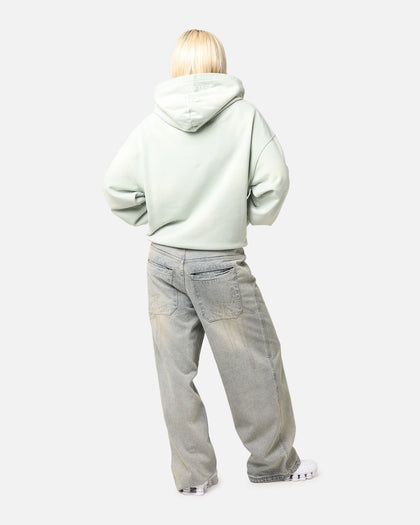 Loiter Atmosphere Full Zip Hoodie Washed Green
