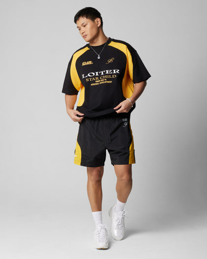 Loiter Subcultural Panel T-Shirt Black/Yellow