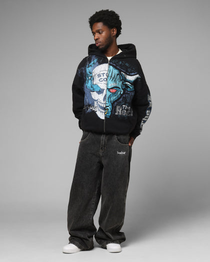 Loiter X WWE Stone Cold Beef Vintage Zip Hoodie Black