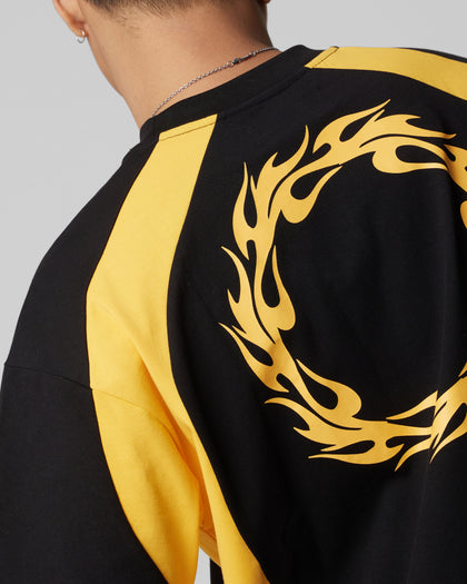 Loiter Subcultural Panel T-Shirt Black/Yellow