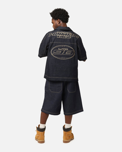 Loiter Motor Denim Button Up Shirt Indigo