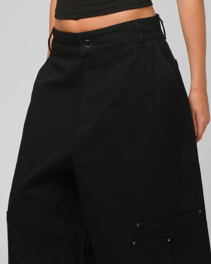 Loiter Utility Cargo Shorts Black