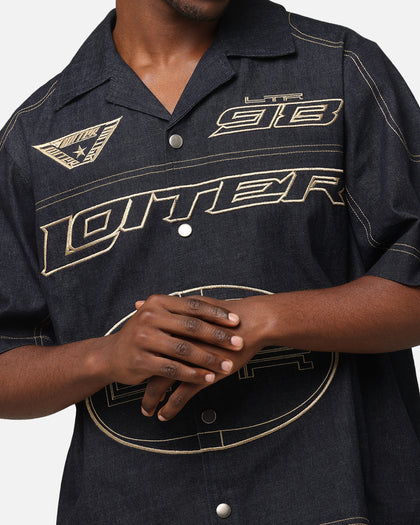 Loiter Motor Denim Button Up Shirt Indigo